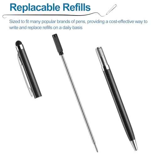 AZUREAL Pen Refills 20P, Replaceable Ballpoint Pen Refills, 1mm Medium Tip, Pen Refills for Twist Pens, Black Ink