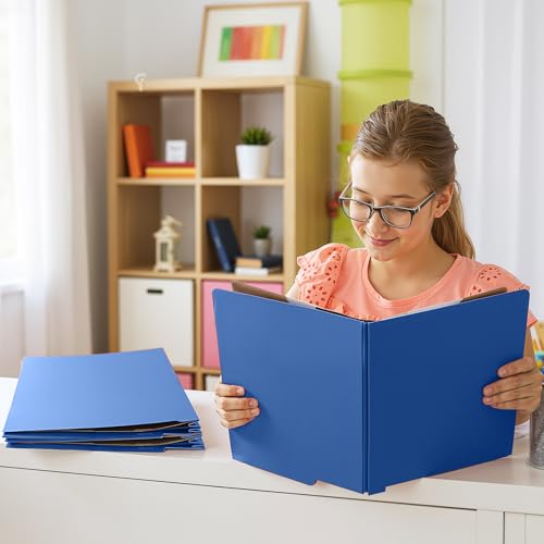 24 Pcs Classification Folders Letter Size, 2 Dividers Pressboard File Folder Bulk with Fasteners, Expanding File Organizer for Teachers, Clergy, Office, Church Christmas Donations(Dark Blue)