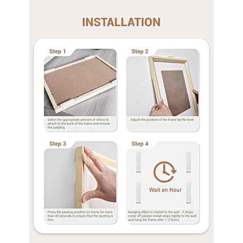Heavy Duty Large Picture Hanging Strips, 20-Pairs (40 Packs) Adhesive Picture Hangers, No Damage Wall Hanger Without Nail, Poster Hanger Strips, Picture Hanging Hooks for Wall Decoration