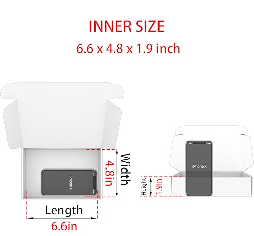 7x5x2 White Corrugated Shipping Boxes Set of 50 - Cardboard Mailer Packaging