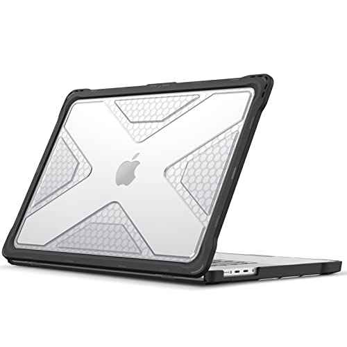 Fintie Case for MacBook Pro 16 Inch A3403 A3186 A2991 A2780 A2485 (2024 2023 2022 2021) - Heavy Duty Rugged Hard Shell Cover with TPU Bumper for MacBook Pro 16" M4/M3/M2/M1 Pro/Max Chip, Clear