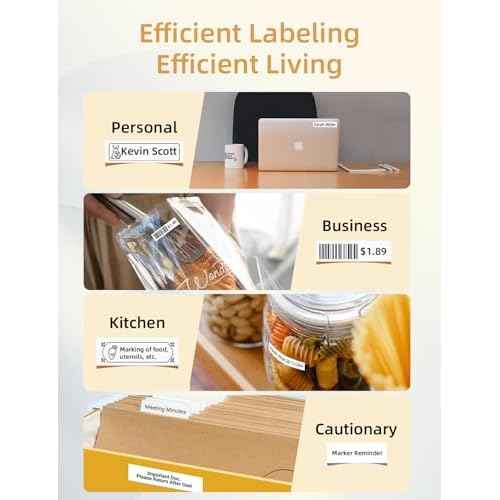 Makeid L1 Label Maker Machine with Tape Includes 3 Rolls - Portable & Rechargeable Label Makers Compatible with 9 12 16mm Tape - Mini Bluetooth Labeler for Organizing Office Home School