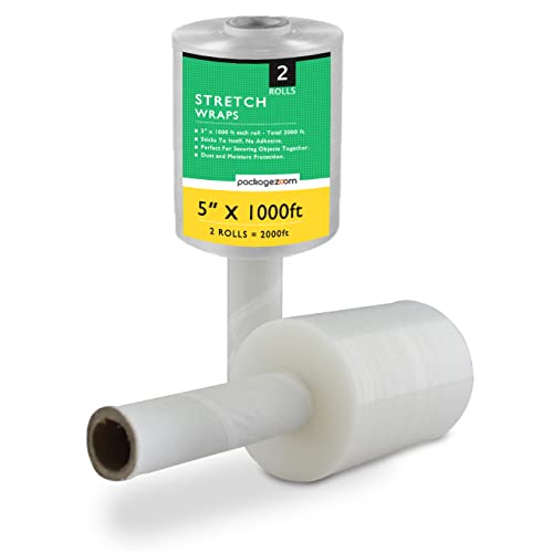 1000 Feet Stretch Wrap With Handle, Clear Film