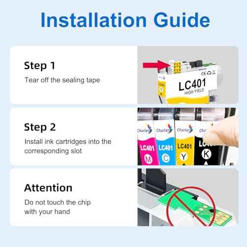 LC401 High Yield Ink Cartridge Replacement for Brother LC401XL Ink Work with MFC-J1170DW J1010DW J1012DW Printer (1 Black, 1 Cyan, 1 Magenta, 1 Yellow, 4 Pack)