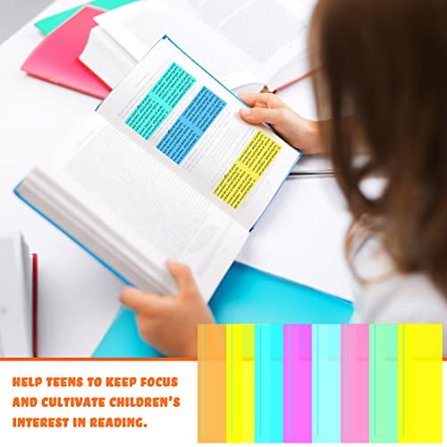 Fresh Style 48 Pcs Guided Reading Highlighter Strips for Dyslexia, Colored Overlays & Bookmark