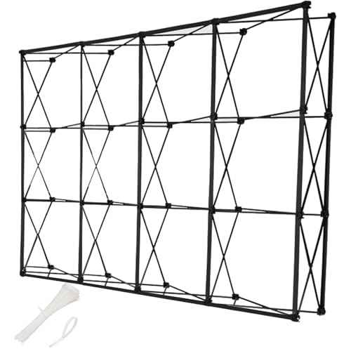 Portable Pop Up Display Stand, Tension Backdrop Booth Frame, Fabric Trade Show Exhibit Display Booth with Zips