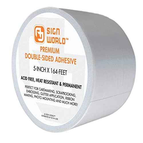 Best 5" Ultra-Thin Permanent Double-Sided Tape for Arts, Crafts, Photography, Scrapbooking, Tear-by-Hand, Paper Backing, Documents, All Purpose (5-Inch by 164-Feet/55 Yards)