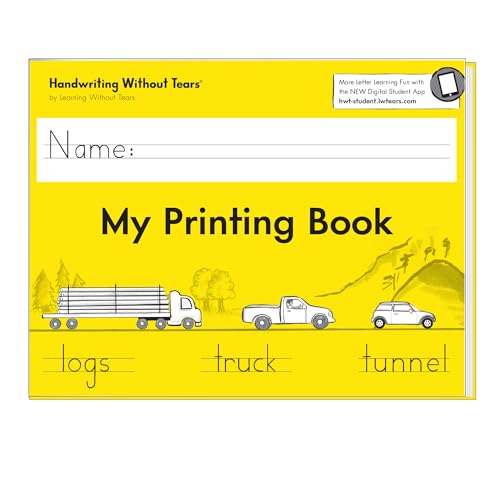 Learning Without Tears My Printing Book Student Workbook, Age 6+, 1st Grade+, Handwriting Practice, Writing Book, School & Home, Language Arts, Tutoring, Sensory