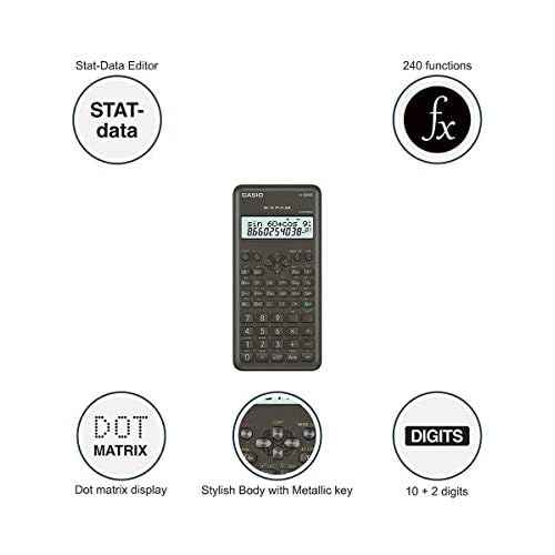 Casio FX-82MS Pocket Scientific Calculator Black Calculator ? Calculator (Pocket, Scientific Calculator, 12 Digits, 2 Lines, Battery/Battery, Black)