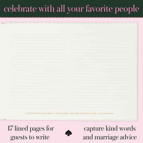 kate spade new york Wedding Guest Book, Bridal Journal Includes 17 Lined Pages, 35 Blank Cards and Envelopes, and Ceremony Sign, and The Story Begins