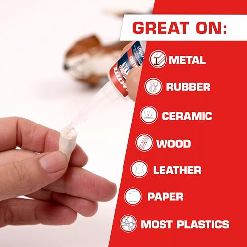 Loctite 10g Liquid Longneck Bottle, 2-Pack – Instant Adhesive for Plastic, Wood & Metal with Extra Long Precision Nozzle