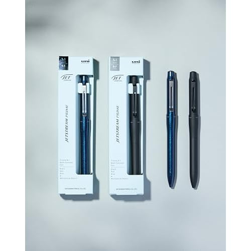 Uni Jetstream Prime 3&1 Multifunction Ballpoint Pen, Equipped with 0.7mm Oil-Based Ink (Black, Red, Blue), 0.5mm Mechanical Pencil, Metal Body, Black, MSXE455007.24
