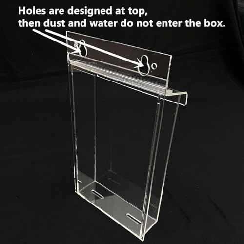 Waterproof Flyer Holder with Clear View - Outdoor Brochure Holder and Permit Box, includes double-sided tape, screws, zip ties, suction cups, Perfect for rIndoor and Outdoor Use (4 x 9 - Pack of 2)