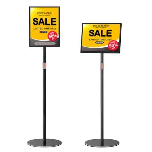 Sign Holder Stand 8.5x11 inch - Flip Open Pedestal Floor Standing Sign Holder, Adjustable Versatile Sign Stands for Display, Floor Sign Holder with Easy Replacement for Events and Promotions (1 PACK)