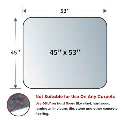 Yecaye Office Chair Mat for Hardwood Floor, Clear Computer Desk Chair Mat, PVC Heavy Duty Floor Protector for Rolling Chairs, Can't be Used on Carpet(Transparent, 45" x 53")