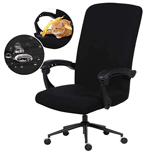 Black Large Water-Resistant Office Chair Cover with Zipper - Washable & Dustproof by DIVA EN CAMINO DEC