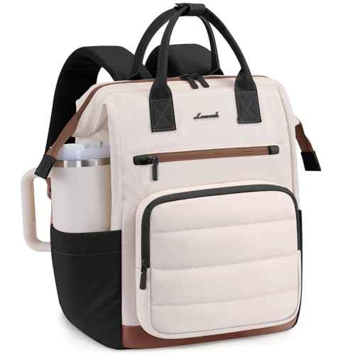 LOVEVOOK Puffer Laptop Backpack for Women, 15.6 Inch Work Backpack purse for Nurse Teacher, College Back to School Bookbag for Teen Girls, Personal Item Travel Bag Computer Daypack for Daily Commute