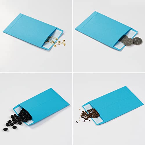 Topeen 100 Pack Colorful Self-Adhesive Seed Envelopes 3 1/4 x 4 1/2 Inches