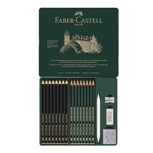 Faber-Castell Graphite Pencil Pitt Mat - 8pcs. and 9000 8pcs. in tin