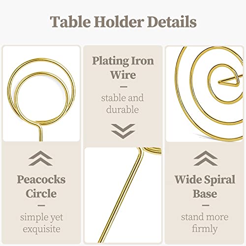 RONTEDA Gold 8.75 Inch Tall Table Number Holders 10Pcs for Weddings & Events