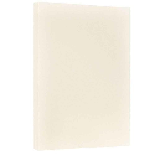 JAM PAPER Vellum Bristol 65lb Cardstock - 11 x 17 Ledger Size Coverstock - 147 gsm - Creme - 50 Tabloid Sheets/Pack