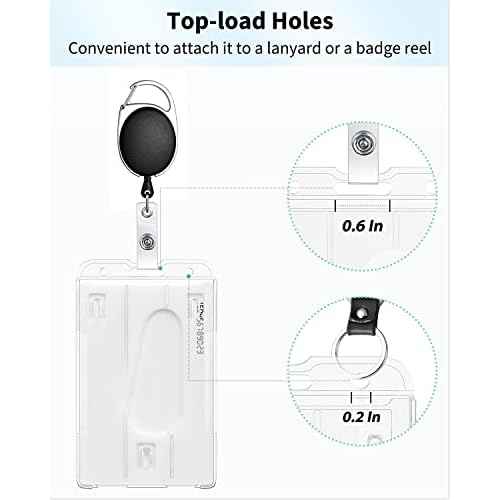 Pawfly 2 Pack Vertical 2-Card Badge Holder with Thumb Slot Hard Transparent PC Case Protector for Office School IDs Credit Cards Driver¡¯s Licenses and Passes