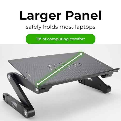 Uncaged Ergonomics WorkEZ Adjustable Laptop Stand for Desk, Laptop Stand Adjustable Height, Foldable Aluminum Cooling Computer Holder & Riser for Desk Bed, White, XL