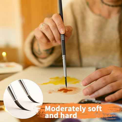 Tiny Detail Paint Brushes 60 Pcs Fine Paint Brushes Set with 3 Size #0#00#000 Liner Brush for Miniature 40k Model Crafts Watercolor Acrylics Oil