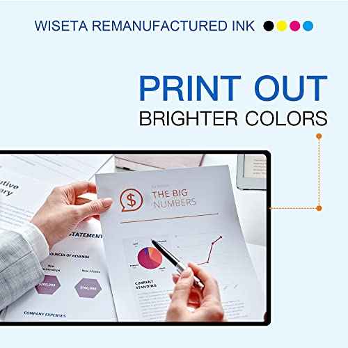 Wiseta 812XL Ink Cartridges High Yield Remanufactured Replacement for Epson 812 XL T812XL 812 to use with WF-7820 WF-7840 WF-7310 EC-C7000 Printer (4 Pack, BCMY)