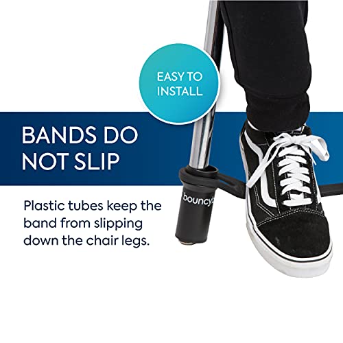 Bouncyband Original Black Chair Bands for Kids – 1 Pack, 13-Inch Fidget Wiggly Seat Bands