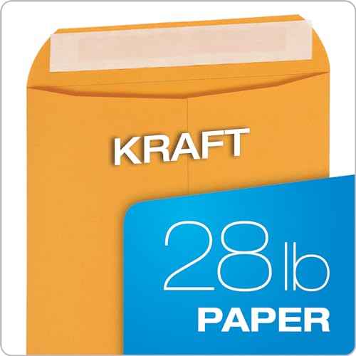 Columbian 9 x 12 Catalog Envelopes with Self Seal Closure, 28 lb Brown Kraft, for Mailing Flat Letter Size Documents or Photos, 100 Per Box (COLO341)
