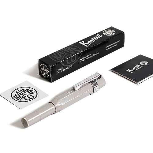 Kaweco SKYLINE Fountain Pen Granite Grey, Fine Nib Sport Octagonal Clip Chrome