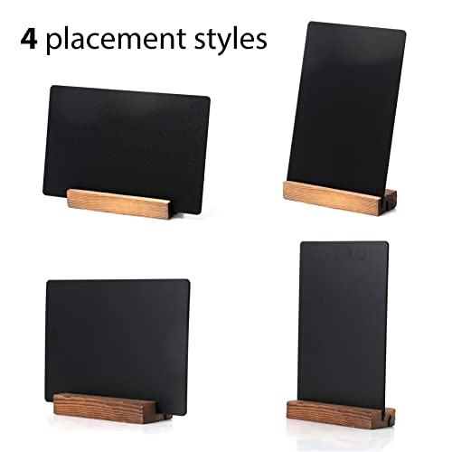 3 Pack 5.1x7.9 Inch Double-Sided Blackboard Sign with Wooden Base - Erasable Message Boards for Shop Wedding Home Party Decoration