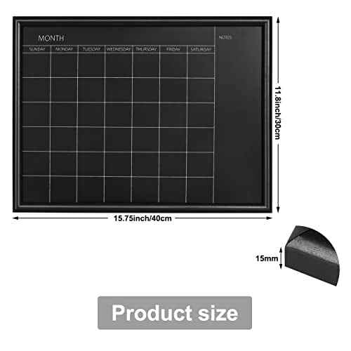 TORASO Calendar Chalkboard, Small Magnetic Surface Black Wood Frame Chalk Board for Planning/School Timetable/Memo,11.8 x 15.7 inches, Hanging Board for Office, School and Home(YLHB-BK-3040)