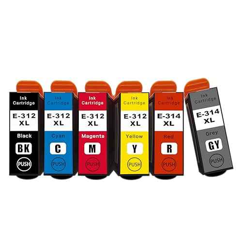 312XL 314XL High Yield Ink Cartridges Replacement for Expression Photo XP-8500 XP-8600 XP-15000 Printer(6-Pack)