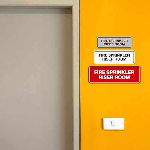 Signs ByLITA Standard Fire Sprinkler Riser Room Sign (Red) - Medium (5 Pack)