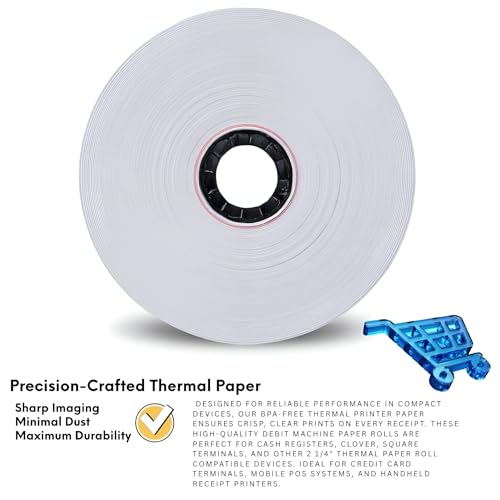 (40 PACK) 3 1/8" Thermal Receipt Paper Rolls BPA-Free, 80mm Printer Paper, Fits All POS Systems, Cash Register, Credit Card Terminals, Clover Station, Star TSP100III, Epson Receipt Printers