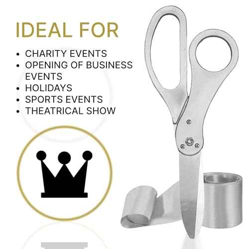 20" Giant Ribbon Cutting Scissors Silver ? Large Grand Opening Ribbon Cutting Ceremony Shears Grey Scissors Heavy Duty for Grand Openings Ceremonies Special Events & Inaugurations