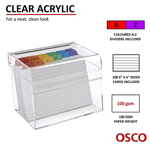 OSCO-Inch Acrylic Index Box, Clear(Medium)