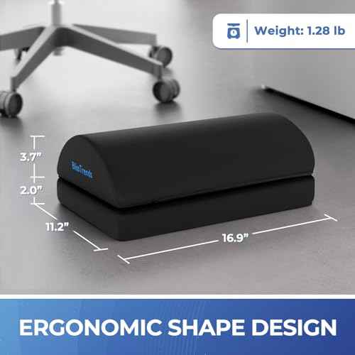 BlissTrends Foot Rest for Under Desk at Work-Versatile Foot Stool with Washable Cover-Comfortable Footrest with 2 Adjustable Heights for Car,Home and Office to Relieve Back,Lumbar,Knee Pain-Black