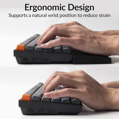 Black Silicone Wrist Rest for Keychron K10/K6/K6 Pro & V6 Max, 17.6" Full-Size, Non-Slip Support, Pain Relief