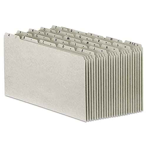 Pendaflex PN1025 A-Z Top Tab Recycled File Guides, 25 pt. Gray pressbd., 1/5 Tab, Legal, 25/set