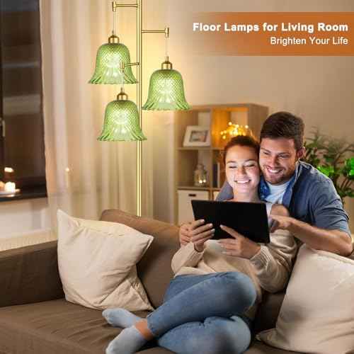 Rattan Floor Lamp for Living Room,Bedroom,Tree 3 Lights Boho Floor Lights Industrial Black Farmhouse Wicker Standing Lamp Rustic Tall Lamp,Woven Bamboo Lamp Shade Floor Lamps Bohemian