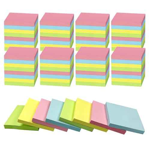 120 Pads Sticky Notes 3x3 Inch Bright Colors Self Stick Pads Bulk Small Note Pads Memo for Office School Teacher Meeting Home Supplies 50 Sheets/Pad Total 6000 Sheets