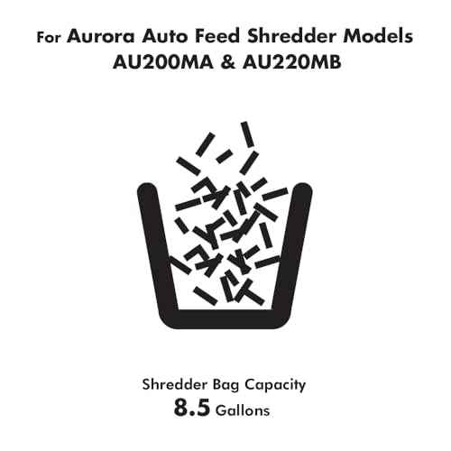 Aurora SB50 Shredder Bags, Design for Aurora AU200MA and AU220MB auto feed shredders, Hold up to 8.5 Gallon of shredded materials, 1 Roll of 50 Bags