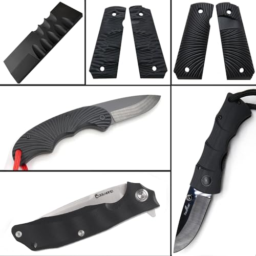 Cool Hand All Black G10 Knife Handle Scales 2 Pcs for DIY Custom Knives