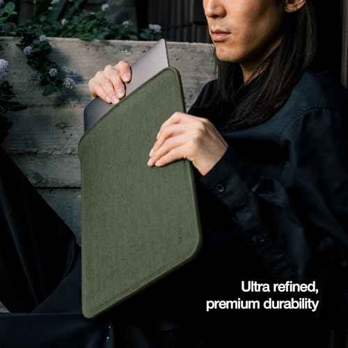 Incase ICON Sleeve with Woolenex - MacBook Pro 14 inch Case - 2025, 2024, 2023, 2022, 2021, M5, M4, M3, M2, M1 - Fitted MacBook Case, Laptop Sleeve, Hard Cover, Durable, Lightweight - Huntmaster Green