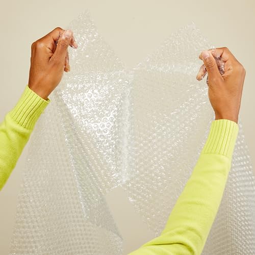 Amazon Basics Clear Bubble Wrap for Moving & Shipping - 12 x 175 ft, Perforated Small 3/16" Roll
