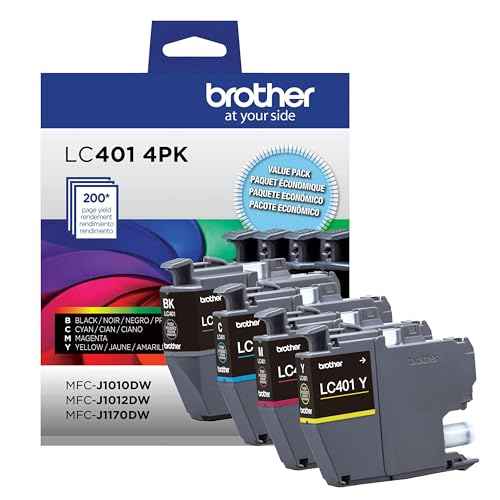 Brother Genuine LC4014PKS Standard Yield 4-Pack Ink Cartridges ? Includes 1 Cartridge Each of Black, Cyan, Magenta and Yellow