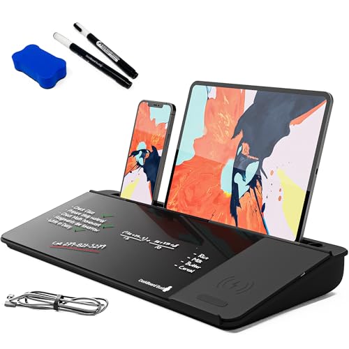 DeskBoard Buddy Whiteboard with Wireless Charger - Black